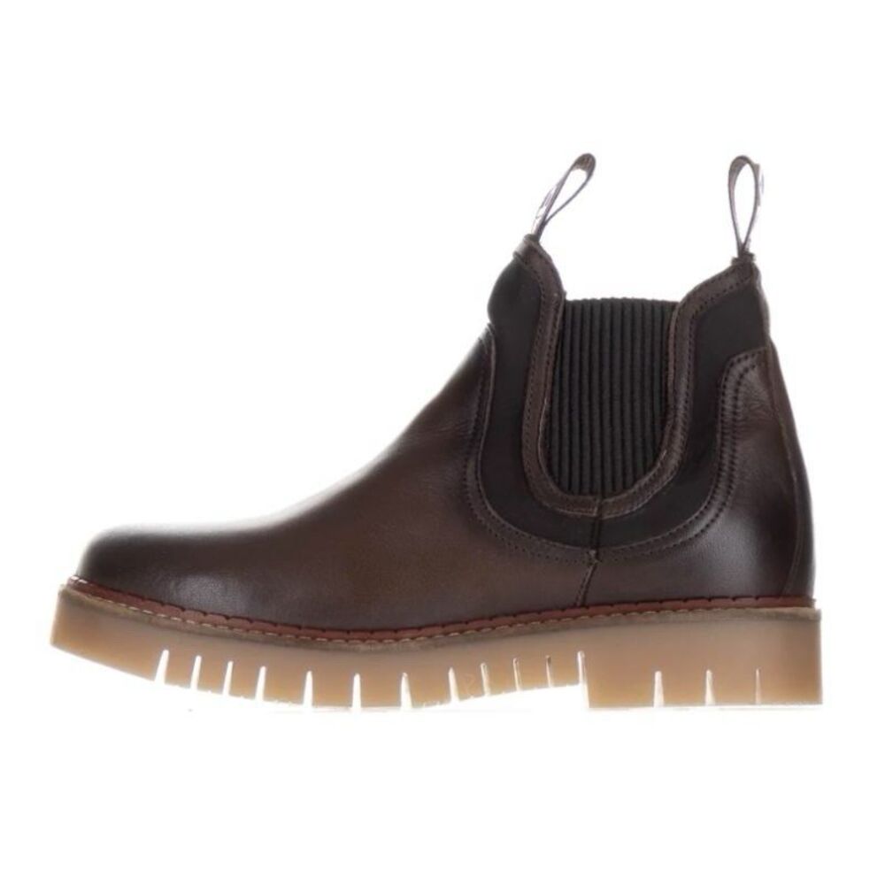 Pajar Canada PIK Brown Chelsea Leather Lug Platform Pull On Boot Women 40 9-9.5
